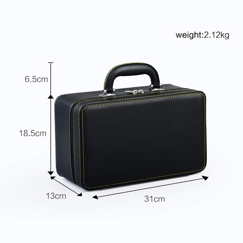 Vintage Three Layer Leather Suitcase Jewelry Organizer Display Storage Case Holder for Women Rings Earrings Necklace Pendant