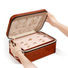 Luxury Pu Leather Three-layer Jewelry Makeup Storage Box Earrings Necklace Ring Jewelry Display Packaging Case