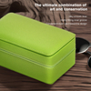 Zipper 2 Slot Personalized Luxury Portable Retail Storage Display Leather Travel Watch Jewelry Box