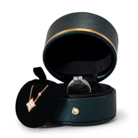 Creative Oval Luxury Ring Ear Stud Necklace Universal Jewelry Storage Box PU Leather White Proposal Diamond Ring Gift Box