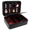 Large Capacity Leather Watch Sunglasses Storage Case Earring Ring Necklace Jewelry Organizer Box for Travel