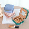 Custom Logo Portable Velvet Ring Earring Necklace Square Jewellery Storage Case Jewelry Packaging Jewelry Box