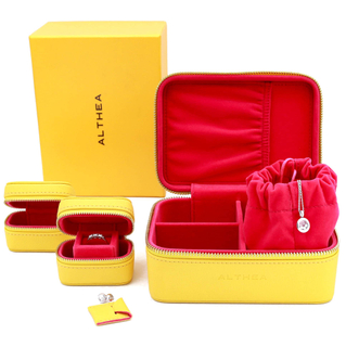 Genuine Saffiano Leather Big Capacity Jewelry Packaging Box And Pouch Jewelry Case Necklace Storage Box