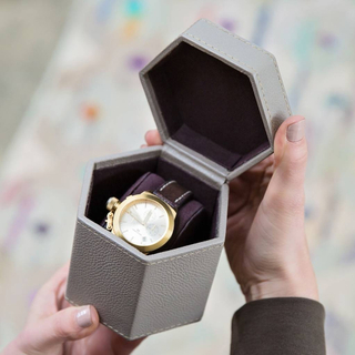 Hexagon Travel Watch Jewels Storage Case Pu Leather Wrist Watch Gifts Dustproof Package Box