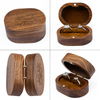 Custom Logo Printed Wooden Necklace Ring Earring Jewellery Storage Packaging Case Wedding Ring Jewelry Box