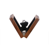 Manufacturers Design Creative With Clips Custom Logo Luxury Ring Packaging Box Flat Rotating Wood Ring Box Foldable