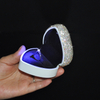 Diamond LED Light Jewellery Box Luxury Creative Diamond Encrusted Heart Shaped Ring Box Wedding Ring Storage Box