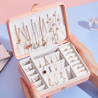PU Earrings Jewel Organizer Storage Case Portable Jewellery Packaging Gift Boxes Travel Earring Jewelry Box For Women