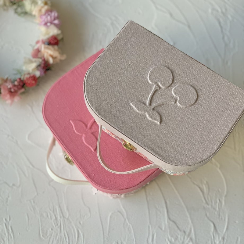 cherry mini suitcase makeup packaging box cardboard box suitcase with handle customized christmas baby toy gift boxes storage