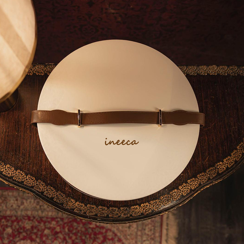 Leather Chocolate Round Box with Handle