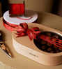 Oval Chocolate Box paper food packaging box custom round leather ramadan birthday cake chocolate gift boxes with ribbon