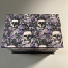 Custom Goth Decorative Skull Jewelry Drawer Organizer Box Purple Lacquered Wood Jewelry Gift Box Packaging with Removable Trays