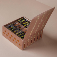 Luxury Beaded Decorative Candy Storage Box Fabric Embroidered Date Box Packaging Ramadan Chocolate Dates Gift Boxes with Ribbon
