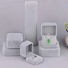 Custom Gray Velvet Earring RingJewelry Box Set Supplier