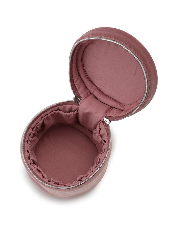 Dark cherry velvet cosmetic bag portable travel custom makeup pouch brush storage bag with zipper pink Skin care lipstick bag