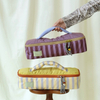 Striped Quilted Travel Pouch Hair Dryer Styling Tools Skincare Pouch