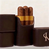 Leather Cigar Boxes Packaging Luxury Humidor Cigar Box Storage 