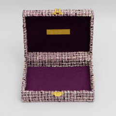 Custom Glasses Box Hair Accessories Box Lilac Soft Tweed Fabric Quilting Sunglasses Decoration Packaging Box with Logo