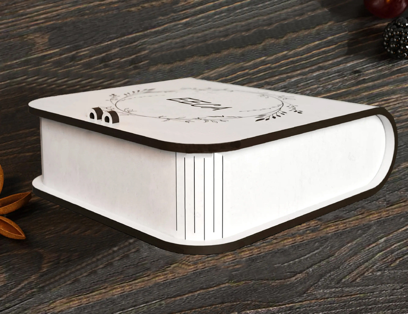 Book Shaped Box Jewelry Packaging Ring Custom Logo White Jewelry Boxes for Bracelet Earring Wooden Storage Boxes With Lock