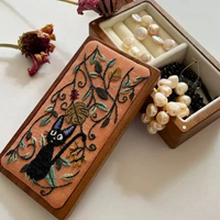 Embroidered Wooden Jewelry Box
