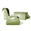 Sage Green Velvet Standing Makeup Brush Case Custom Own Logo Brand Cosmetic Wash Storage Bag Travel Drawstring Makeup Box Pouch