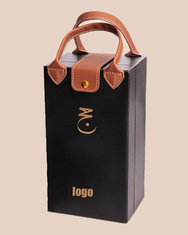 Custom Logo Black Leather Perfume Box 30ml 50ml 100ml Package Luxury Perfume Bottle Gift Box Packaging with Handles