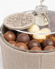 Handmade Acrylic Lid Chocolate Praline Handle Box Cylinder Fabric Packaging Chocolate Candy Gift Boxes Set with Clear Window