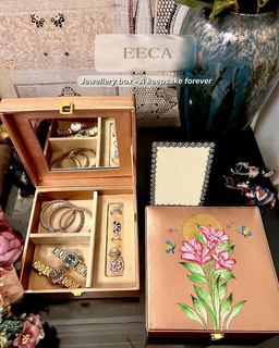 Handcrafted Elegance Leather Jewelry Box Watch Necklace Box Storage