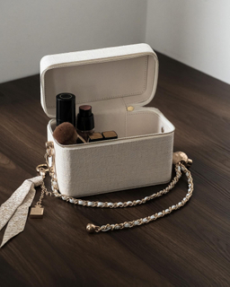  Leather Fabric Tote Bag Portable Travel Women Makeup Storage Bag