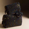 Black zipper Sequin Embroidered Bag