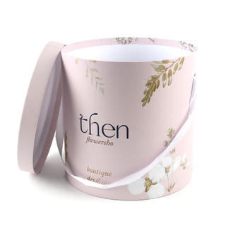Customized Logo Luxury Flower Gift Box Women Best Welcome Fashion Flower Box Paper Round Portable Flower Box Packaging