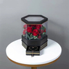 Popular Love Rotatable Clear Plastic PVC Heart And Hexagon Shape Necklace Jewelry Flower Gift Packaging Box with Drawer