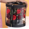 New Valentine's Day Transparent Pvc Round Windowed Portable Cake Flower Arrangement Gift Box