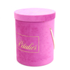 Custom Wholesale Round Cylinder Flower Packaging Box Round Velvet Flower Arrangement Boxes for Roses with Logo Customized
