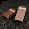 New Creative Custom Logo Magnet Adsorption Clamshell Portable Black Walnut Wooden Cigarette Case Packaging Box Factory