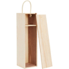 Custom Logo Unfinished Natural Brown Wooden Crafts Single Wine Bottle Gift Packaging Box With Handle Wholesale