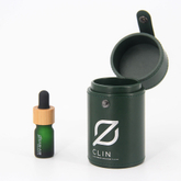 Luxury Round Pu Leather Single 15ml Essential Oil Bottle Gift Packaging Box with Foam Insert And Custom Logo
