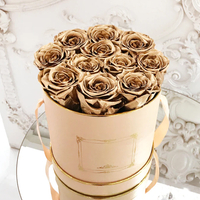 Luxury Custom Gold Logo Round Cylinder Paper Gift Packaging Box for Flower Wholesale Flower Shipping Boxes with Ribbon Handle