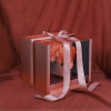 Transparent Acrylic Square Three-dimensional Heart Valentine's Day Surprise Flower Arrangement Gift Box with Drawer