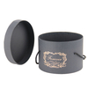 New Arrival Creative Large Recycled Round Black Kraft Paper Hat Clothes Gift Packaging Box with Handle Wholesale
