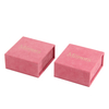 Custom Logo Printed Pink Paper Cardboard Velvet Necklace Pendant Bracelet Jewellery Gift Packaging Box Magnetic Closure