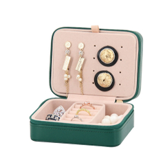 Luxury Creative Square Pu Leather Travel Ring Necklace Earring Bracelet Jewelry Organizer Storage Packaging Box with Zipper