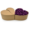 New Arrival Double Open Recycled Brown Kraft Paper Heart Rose Flower Gift Packaging Box for Flowers Custom Size Logo Gold Foil