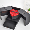 Custom Design Printed Luxury Double Door Open Paper Flower Jewelry Packaging Box With Drawer For Valentine's Day