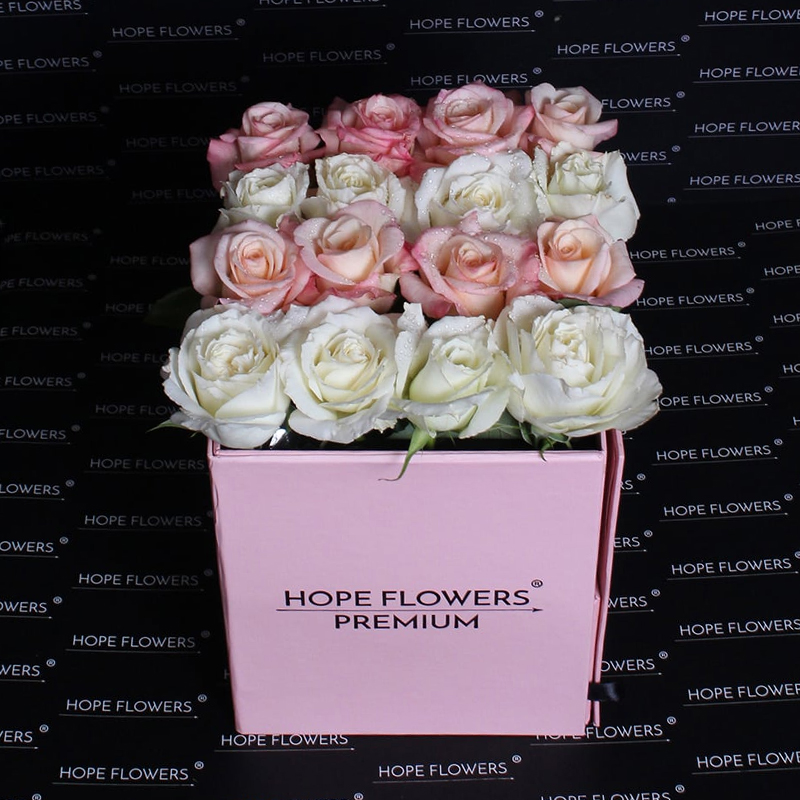 High Quality Square Paper Cardboard Double Layer Rotation Rose Flower Bouquet Arrangement Gift Packaging Box