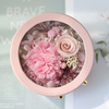 Creative Luxury Round Leather Valentine's Day Preserved Rose Flowers Gift Packaging Box with Transparent Window