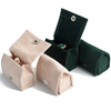 New Mini Portable Snap Closure Velvet Jewelry Bag Shape Wedding Earring Ring Packing Box with Foam Insert