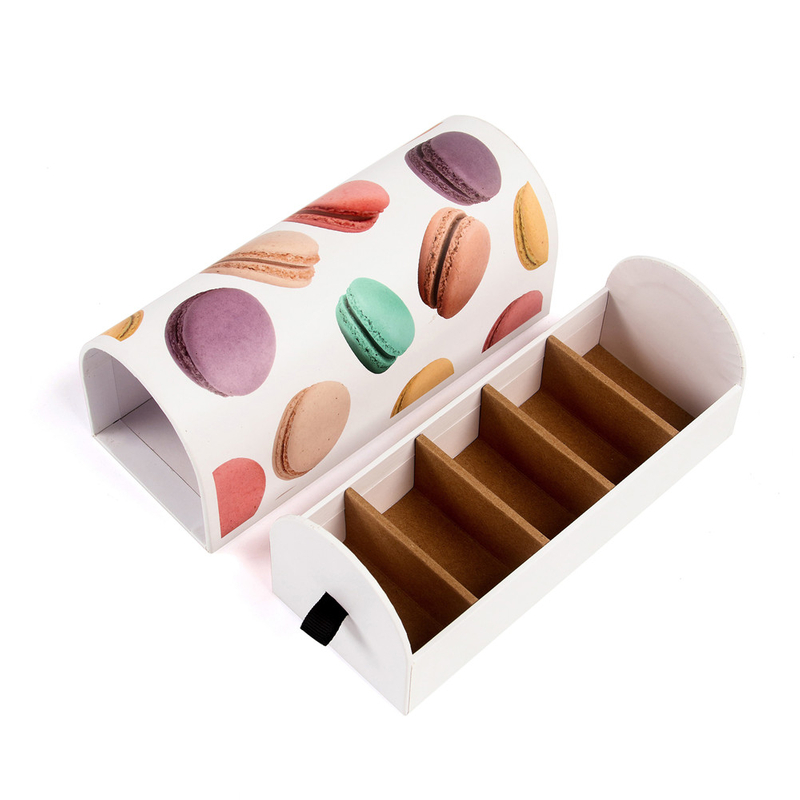 Luxury Cambered Shape Paper Chocolate Packaging Gift Box With Dividers Cardboard Chocolate Candy Macaron Box For Birthday