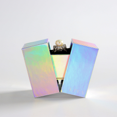 OEM Luxury Holographic Paper Necklace Earring Ring Gift Packaging Case Rigid Cardboard Double Open Door Jewelry Packaging Box