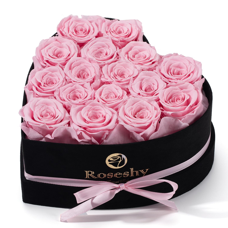Hot Selling Valentine Stabilized Flowers Gifts Luxury Preserved Roses Arrangement Heart Shaped Flower Box Forever Flowers
